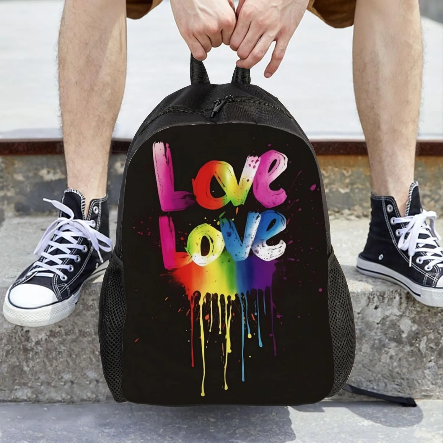 Laptop Backpack for Women Men Carry-on Backpack Love is Love Daypack Lightweight Travel Shoulder Bags