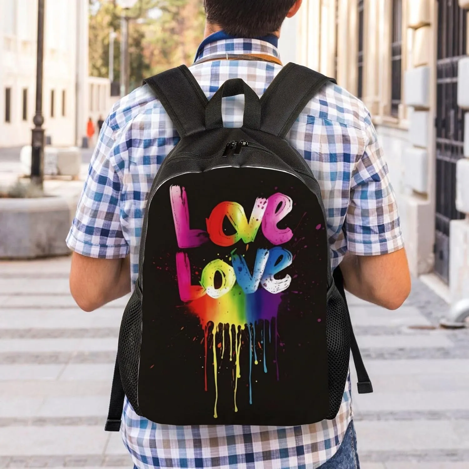 Laptop Backpack for Women Men Carry-on Backpack Love is Love Daypack Lightweight Travel Shoulder Bags