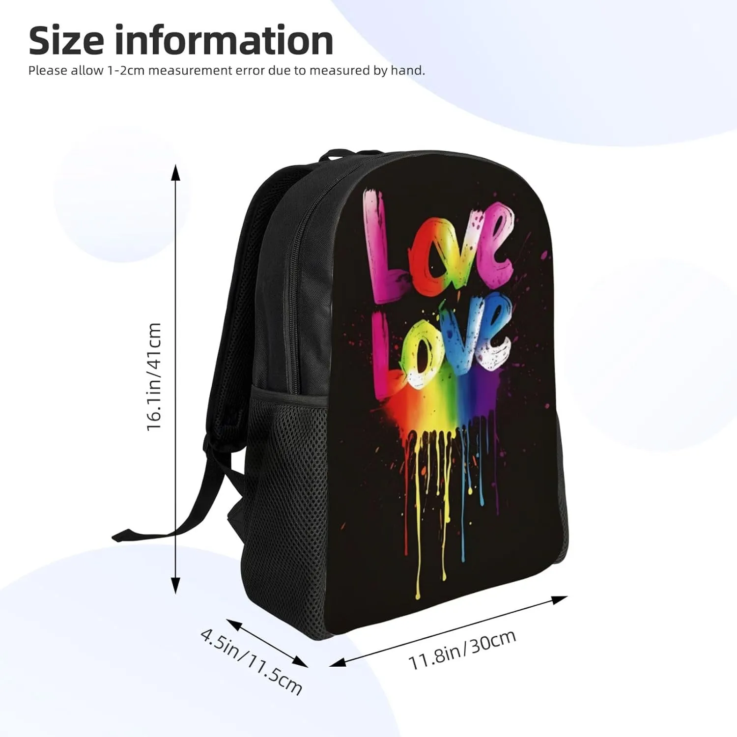 Laptop Backpack for Women Men Carry-on Backpack Love is Love Daypack Lightweight Travel Shoulder Bags