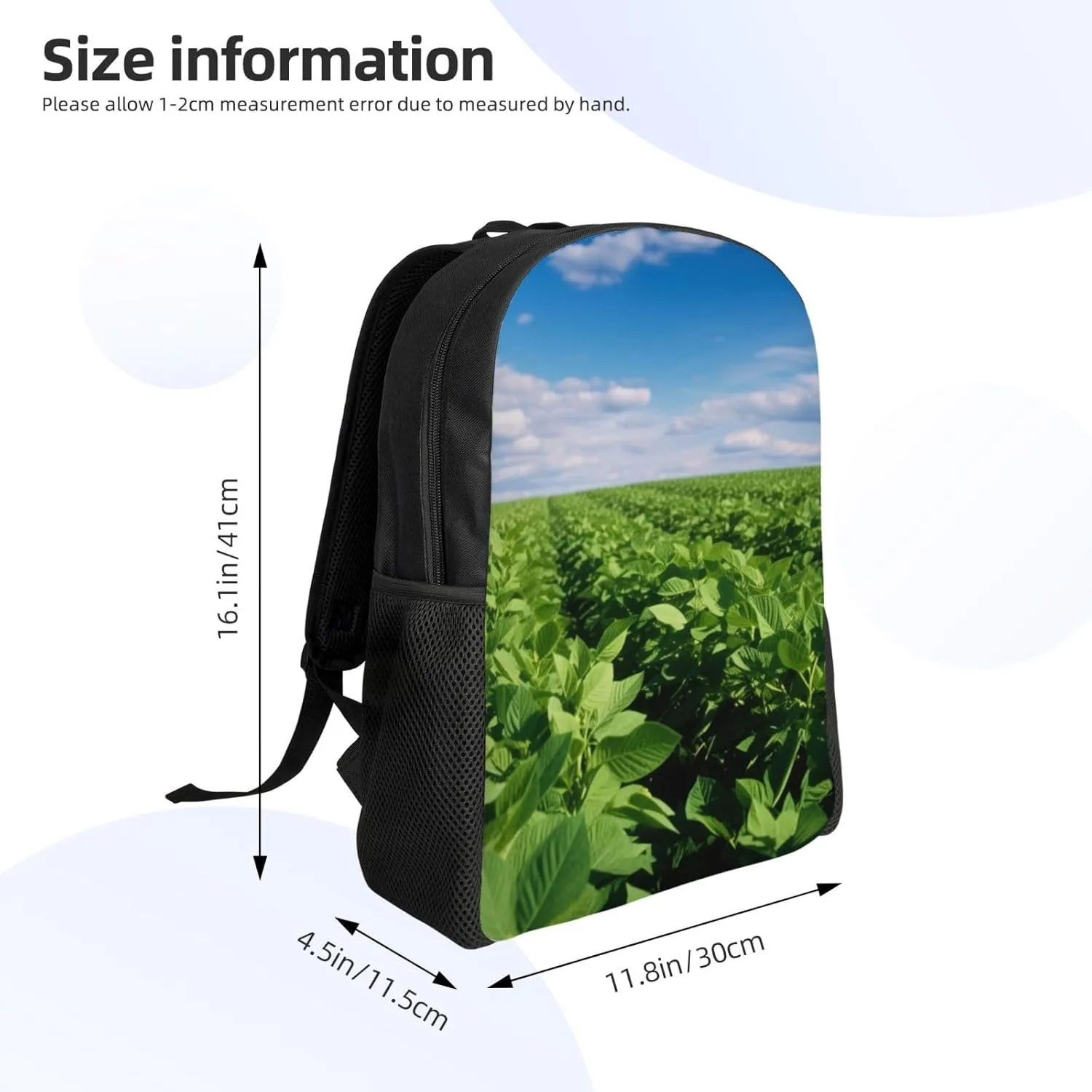 Laptop Backpack for Women Men Carry-on Backpack Soybean Field Daypack Lightweight Travel Shoulder Bags