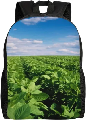 Laptop Backpack for Women Men Carry-on Backpack Soybean Field Daypack Lightweight Travel Shoulder Bags