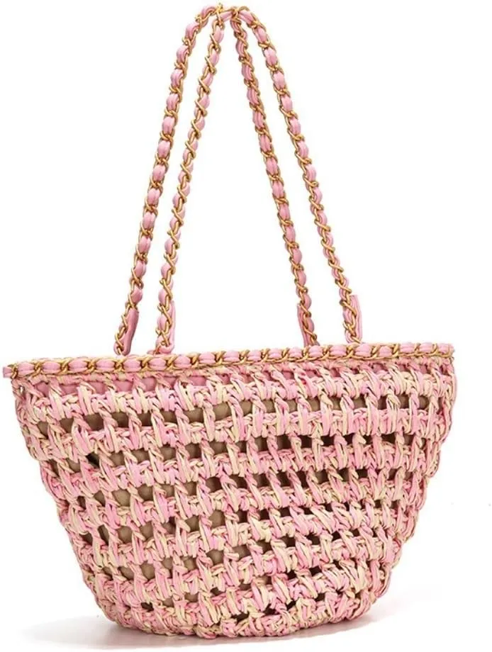 Large capacity Bag Fresh Hollow - out Straw Handbag, Essential for Leisure and Vacation Ladies shoulder Bag