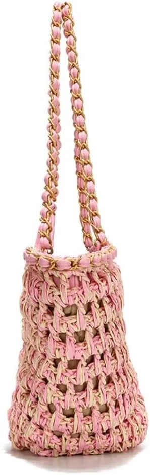Large capacity Bag Fresh Hollow - out Straw Handbag, Essential for Leisure and Vacation Ladies shoulder Bag