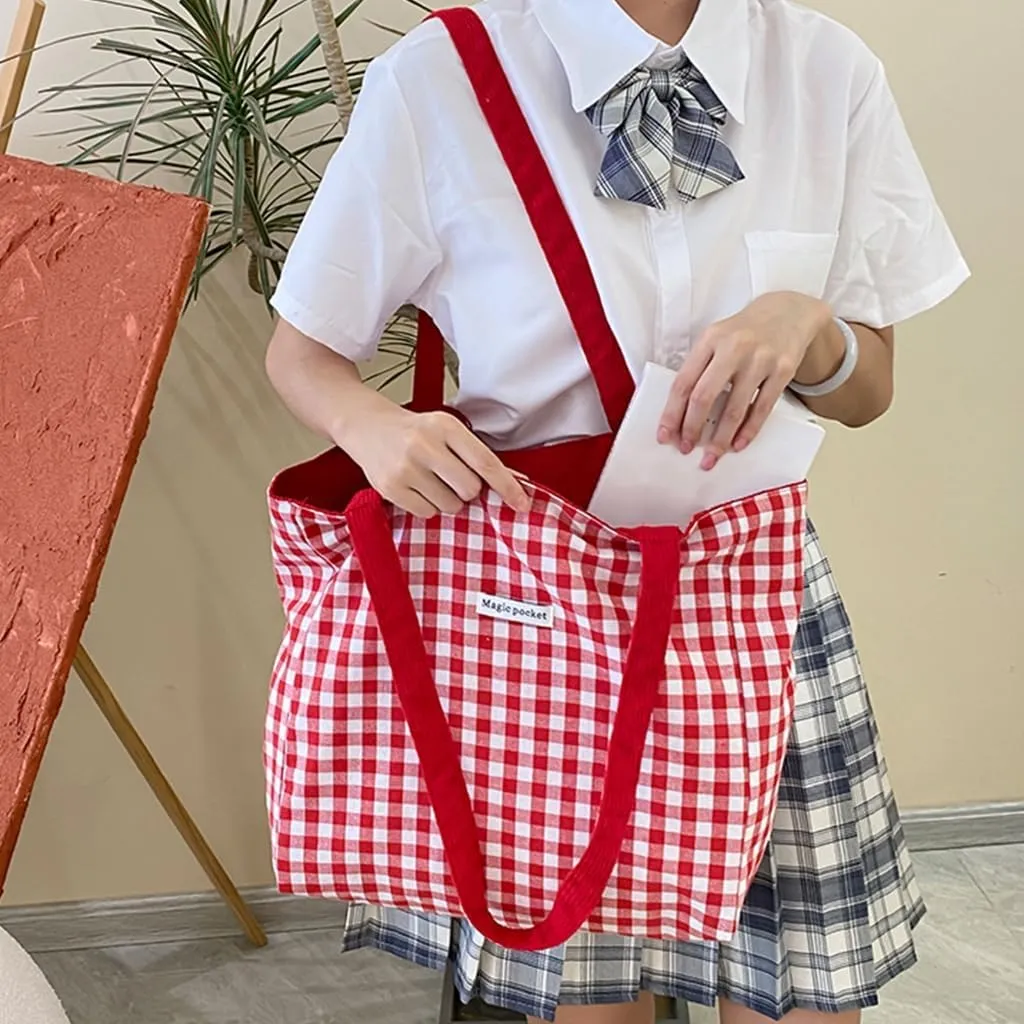 Large Capacity Casual Shoulder Bag For Students Practical Handbag Travel Satchle Embroidery Top Handle Bags