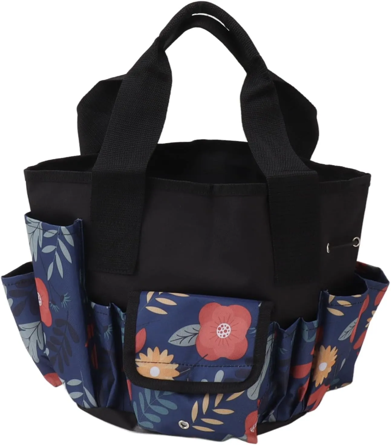 Large Garden Tool Bag, High Capacity, Sturdy and Wear, with Shoulder Strap, for Gardening, Electrical Work, and Outdoor Projects (Floral Design)