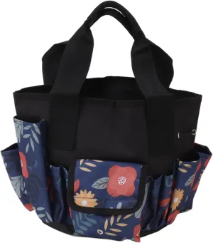 Large Garden Tool Bag, High Capacity, Sturdy and Wear, with Shoulder Strap, for Gardening, Electrical Work, and Outdoor Projects (Floral Design)