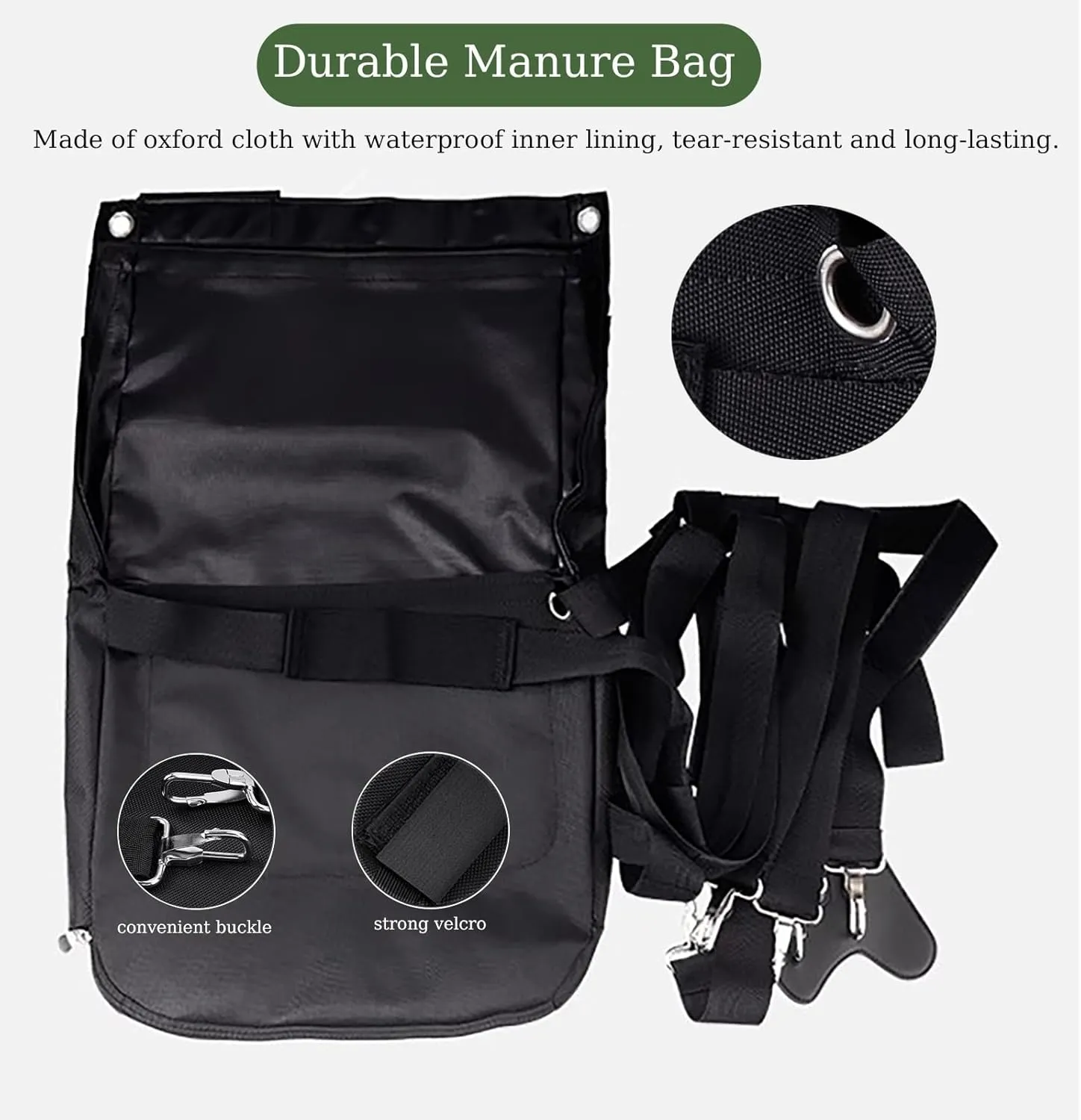 Large Medium Small Equine Manure Catcher Bag, Washable Horse Poop Storage Diaper for Outdoor, Portable Horse Manure Collection Bag for Scenic Area(Small)