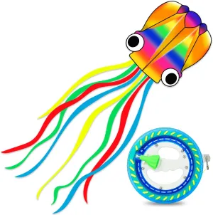 Large Octopus Kites for Kids & Adults,Big Kite for Beginners, Kites for Kids Ages 4-8,Outdoors Activities with Line and Handle
