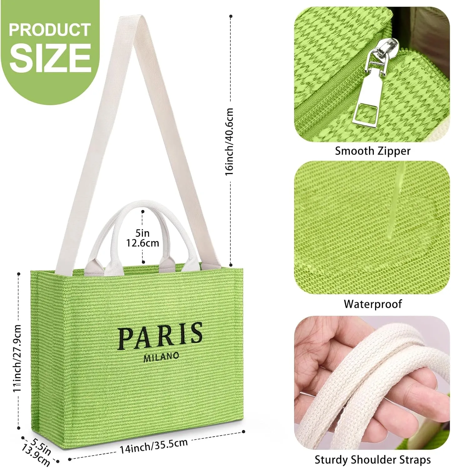 Large Tote Bag for Women Vegan Leather Woven Bag Top-handle Shoulder Crossbody Tote Bag for Work Travel