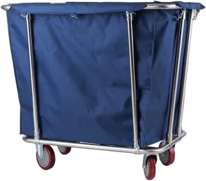 Laundry Sorter on Wheels Laundry Trolley Cart Medical Cart Houseware Heavy-Duty Rolling Laundry Hamper Sorter Cart, Wheeled Commercial Hotel Trolley Bin with Removable Bag (Color : Blue)