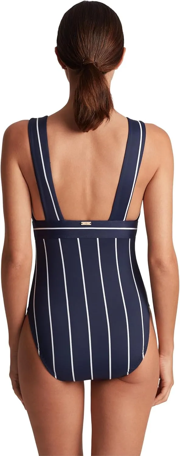 Lauren Ralph Lauren Women's Villa Stripe V-Neck One-Piece