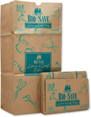 Lawn and Leaf Bags, 30 gal, 16" x 35", Kraft, PK50