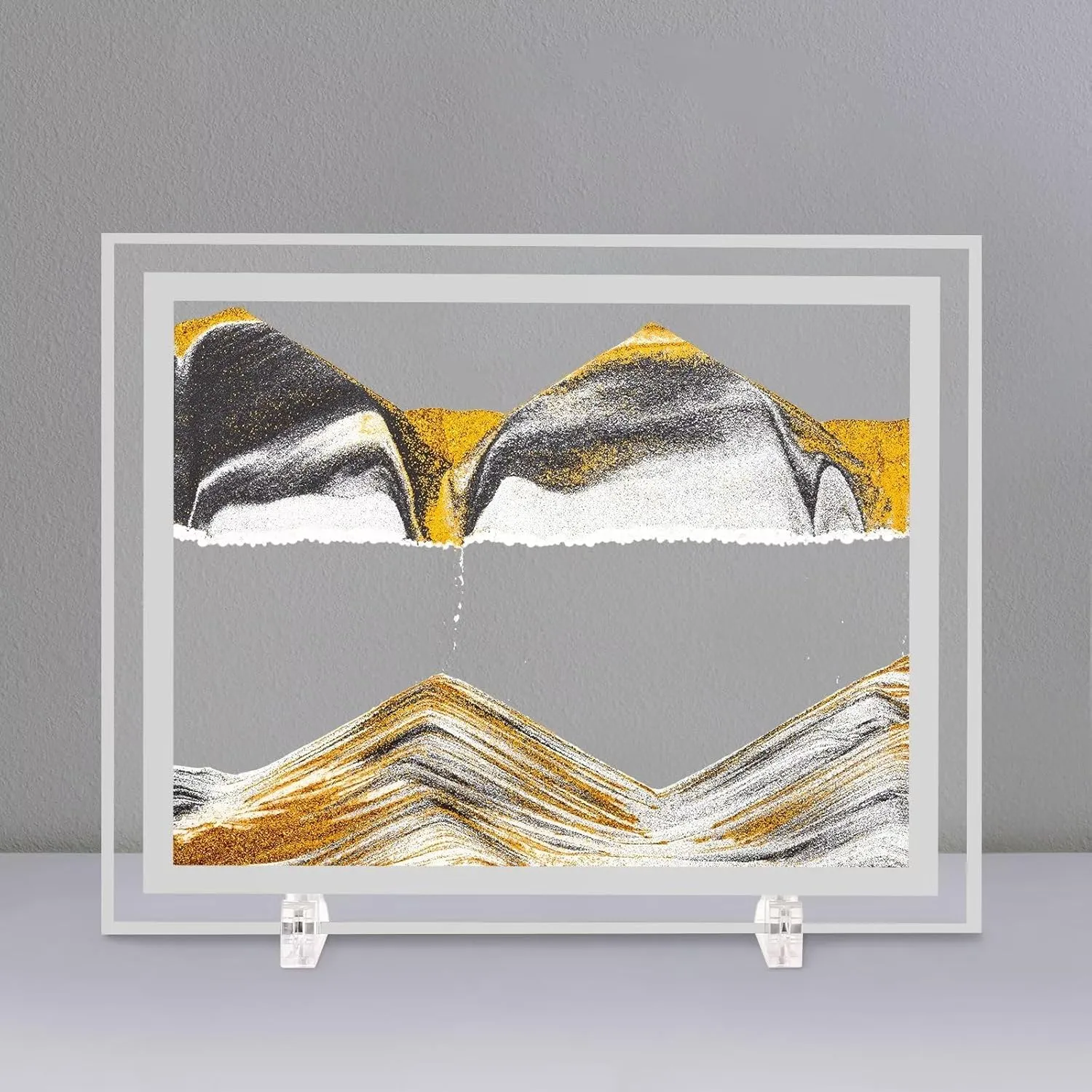 LCDOCLAK Moving Sand Art Picture (12 * 10 in),3D Hourglass Deep Sea Sandscape,3D Desktop Art for Home Office Decoration