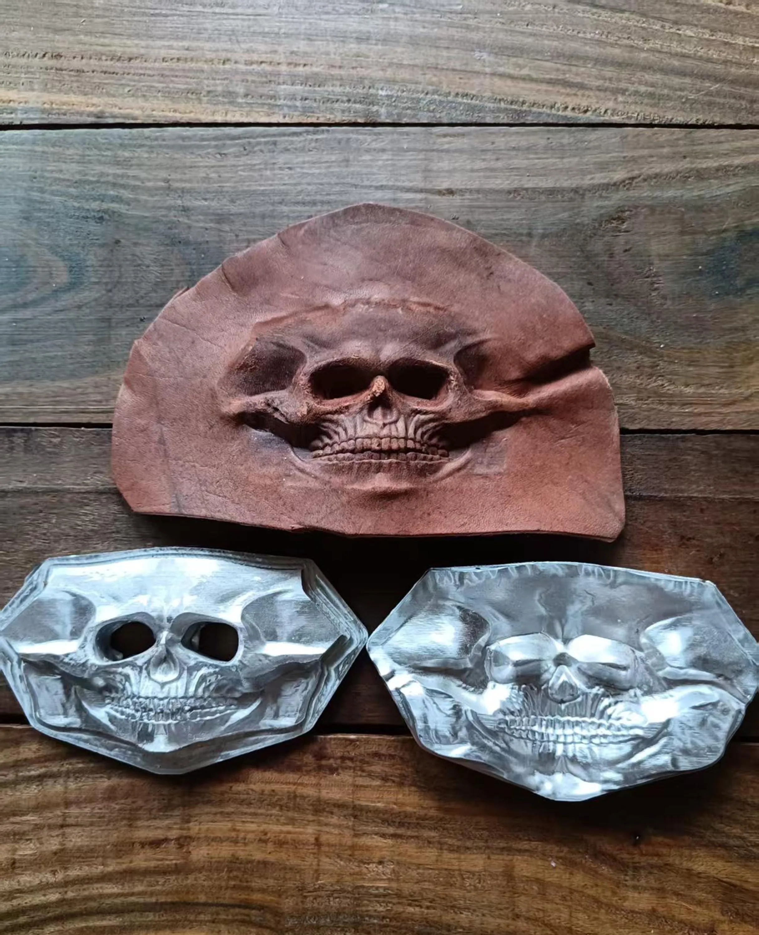 Leather Stamp Small three-dimensional skull convex leather shaping mold Skull leather mold - new type