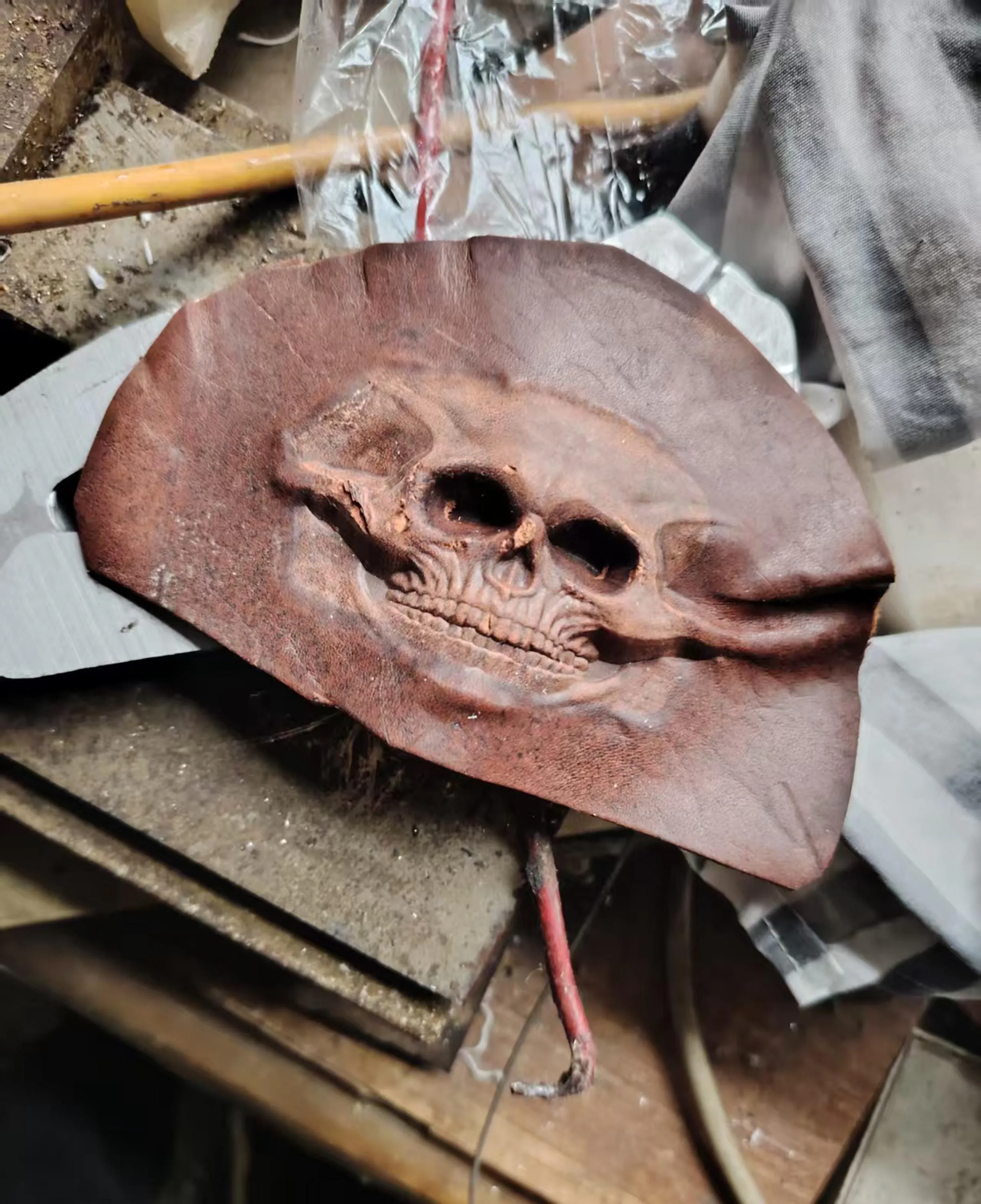 Leather Stamp Small three-dimensional skull convex leather shaping mold Skull leather mold - new type