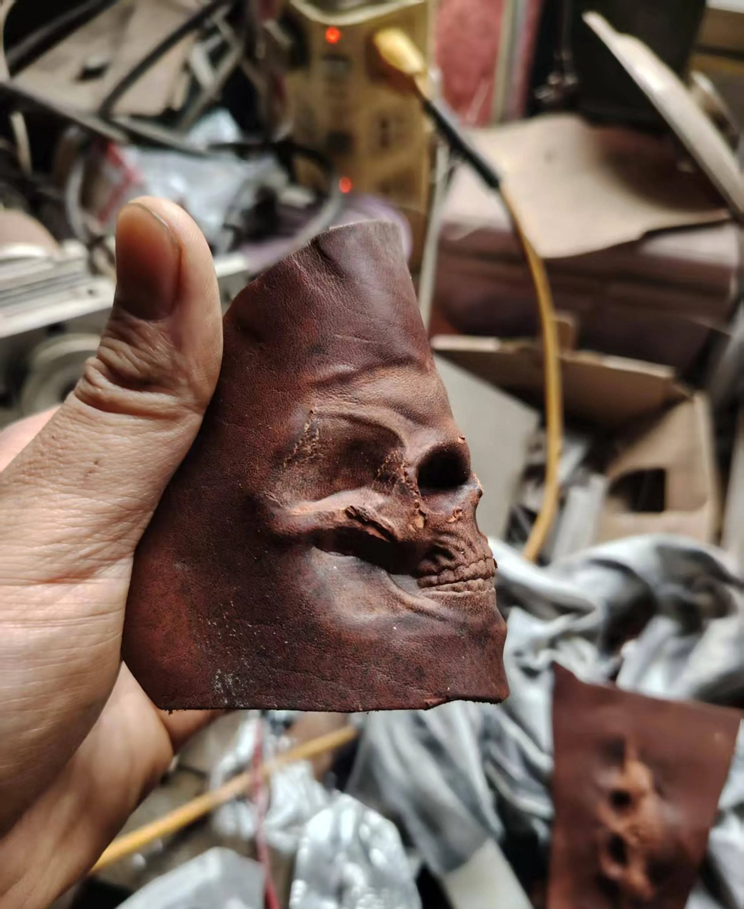 Leather Stamp Small three-dimensional skull convex leather shaping mold Skull leather mold - new type