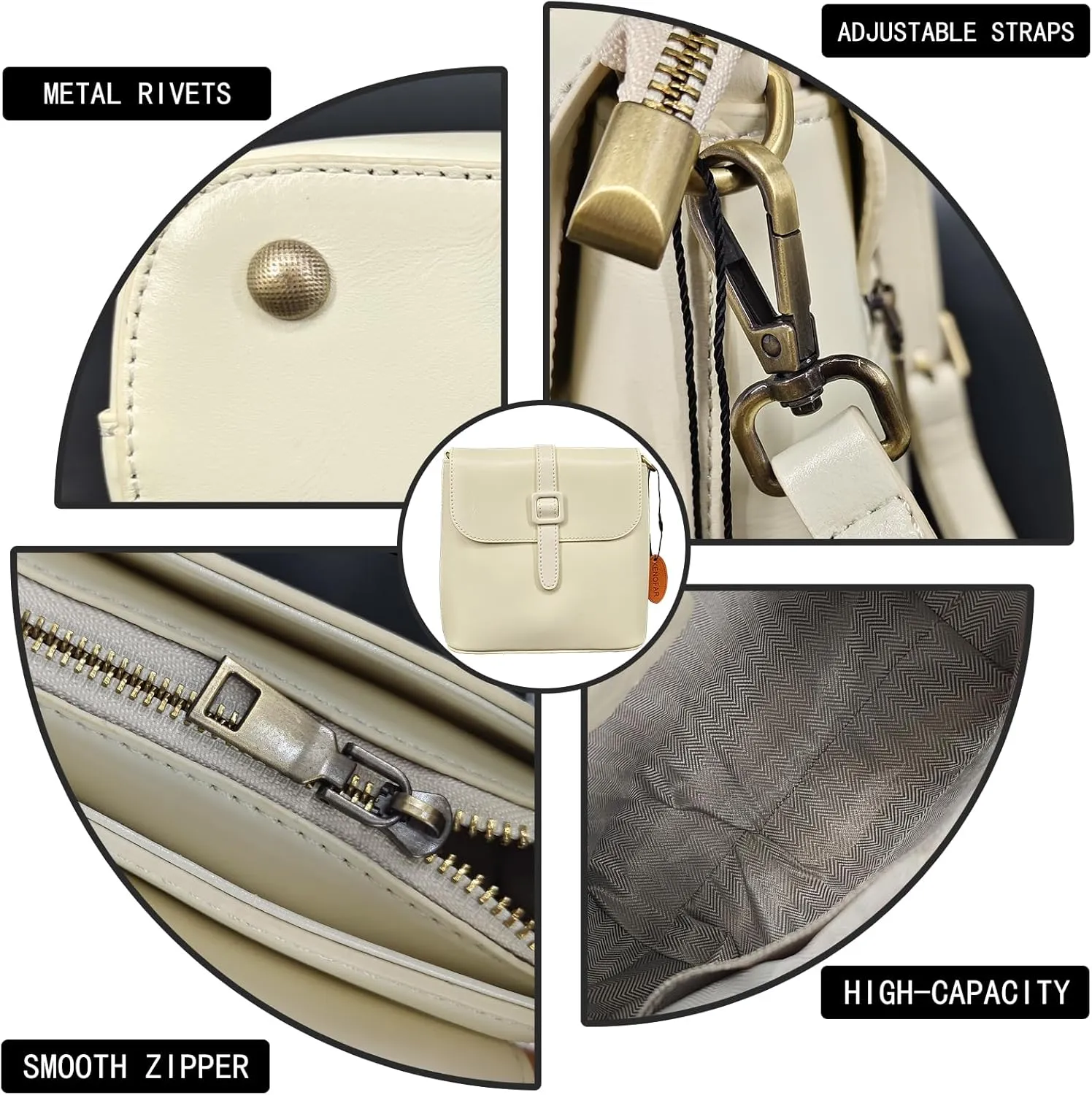 Leather Tote Bags for Women Genuine Leather Crossbody Tote Purse with Zipper Shoulder Bag Small