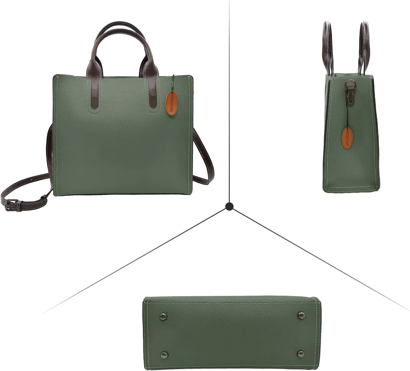 Leather Tote Bags for Women Genuine Leather Handbag with Zipper Medium