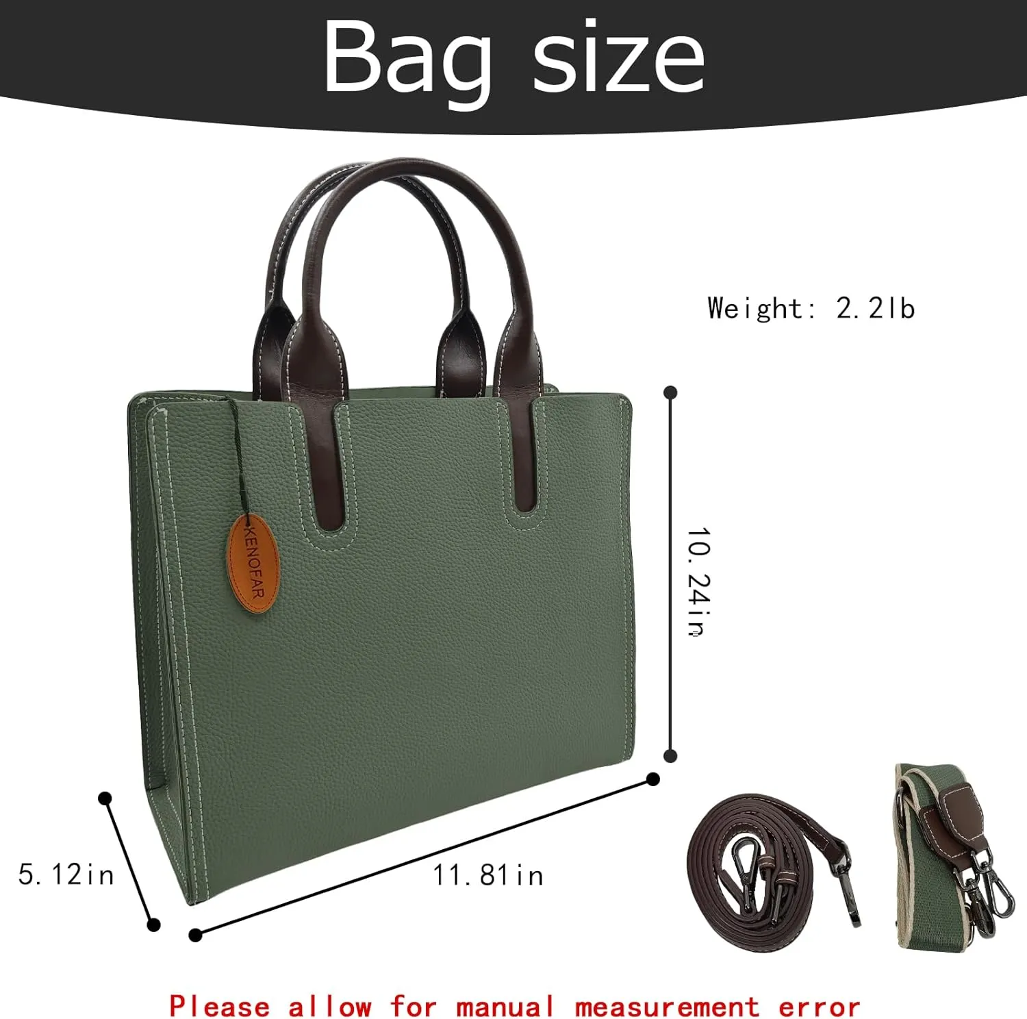 Leather Tote Bags for Women Genuine Leather Handbag with Zipper Medium