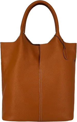 Leather Tote Bags for Women Stylish Genuine Leather Shoulder Bag with Zipper Gift for Significant Date