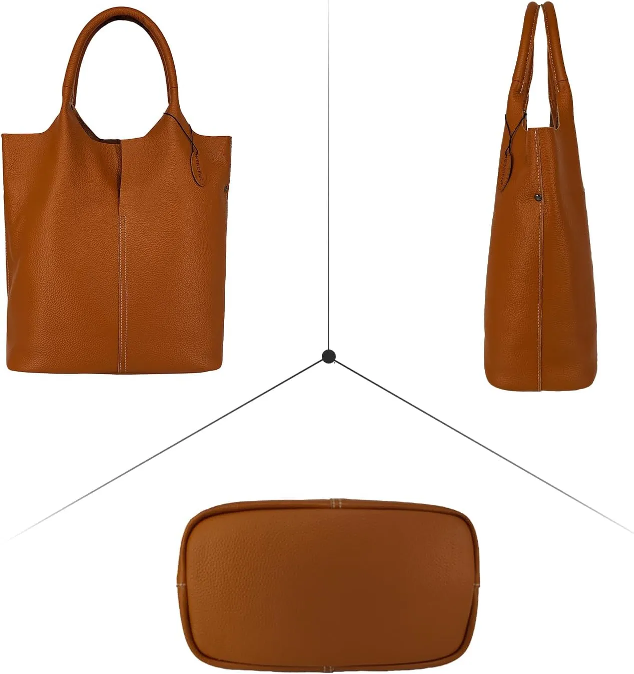 Leather Tote Bags for Women Stylish Genuine Leather Shoulder Bag with Zipper Gift for Significant Date