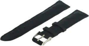 Leather Watch Band, Genuine Ostrich Leather, Black, 26 mm, Long Length