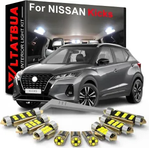 LED Interior Light Kit Package Replacement for NISSAN Kicks 2018 2019 2020 2021 2022 2023 2024, Super Bright 6000K White Bulbs   Install Tool
