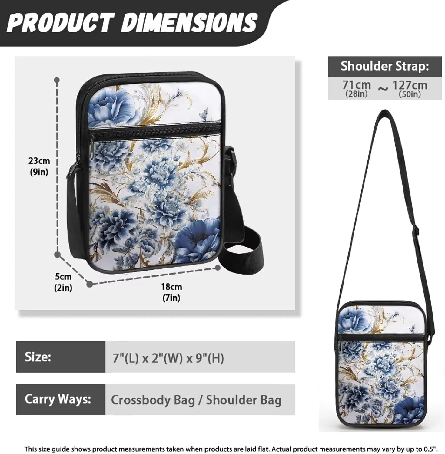 LedBack Cossbody Bag Messenger Bag Crossbody Bag Handbag Purse Shoulder Bag with Front Pocket Adjustable