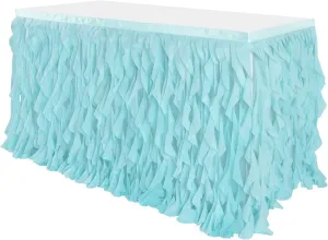 leegleri 14ft Mint Green Tutu Table Skirt.Tulle Table Skirt for Rectangle&Round Tables,Tutu Ruffle Tablecloth for Mermaid Party,Baby Shower Decoration,Gender Reveal,Under The Sea Decorations