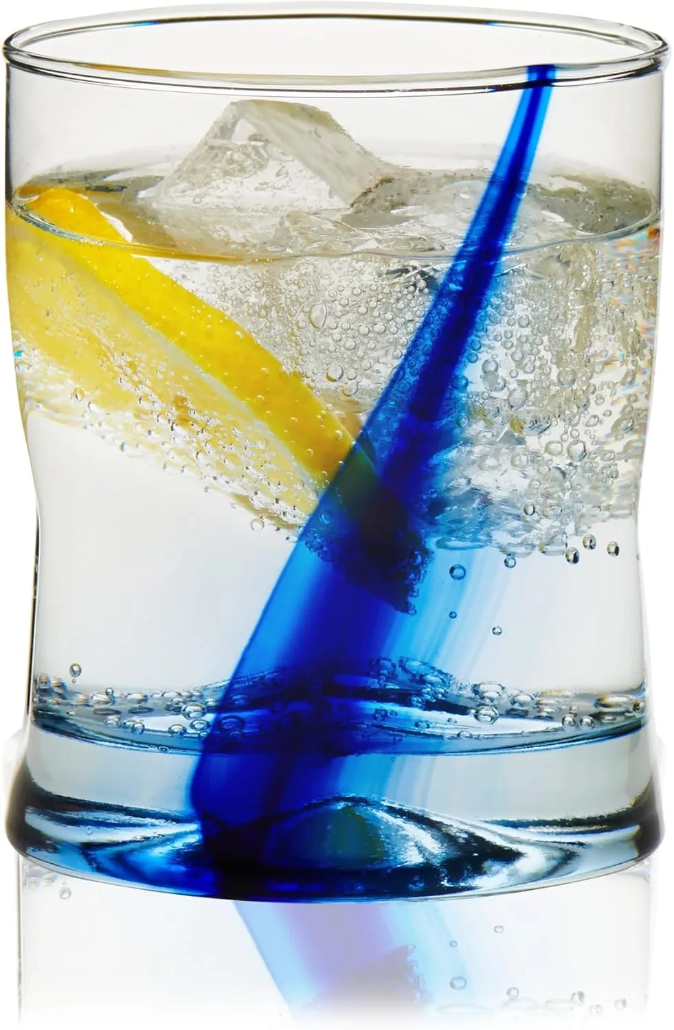 Libbey Blue Ribbon Impressions Rocks Glasses, 12.5-ounce, Set of 8