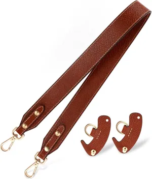 LIFKOME Leather Purse Straps Wide Crossbody Straps for Bags Soft Handbag Shoulder Belts Buckle Replacement Set