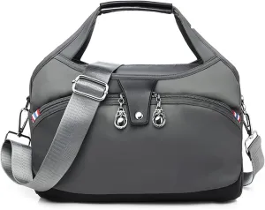 Lightweight Anti Theft Handbag, Fashion Waterproof Oxford Cloth Satchel, Zipper Multi-Layer (Light Gray)