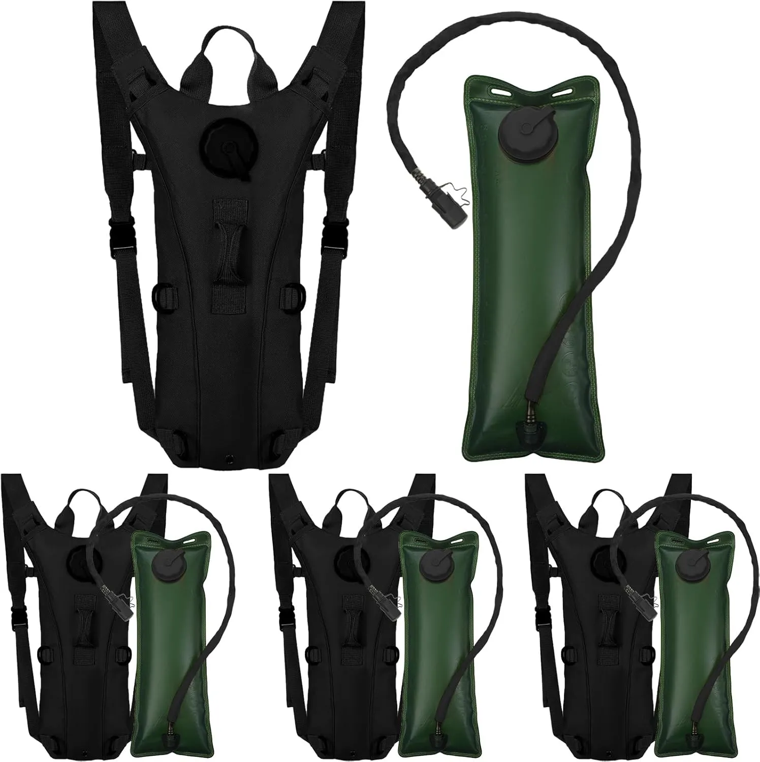Liliful 4 Pcs Hydration Pack Backpack with 3 Liter Water Bladder Tactical Hiking Water Backpack with Hydration Bladder Military Daypack for Hiking Cycling Climbing