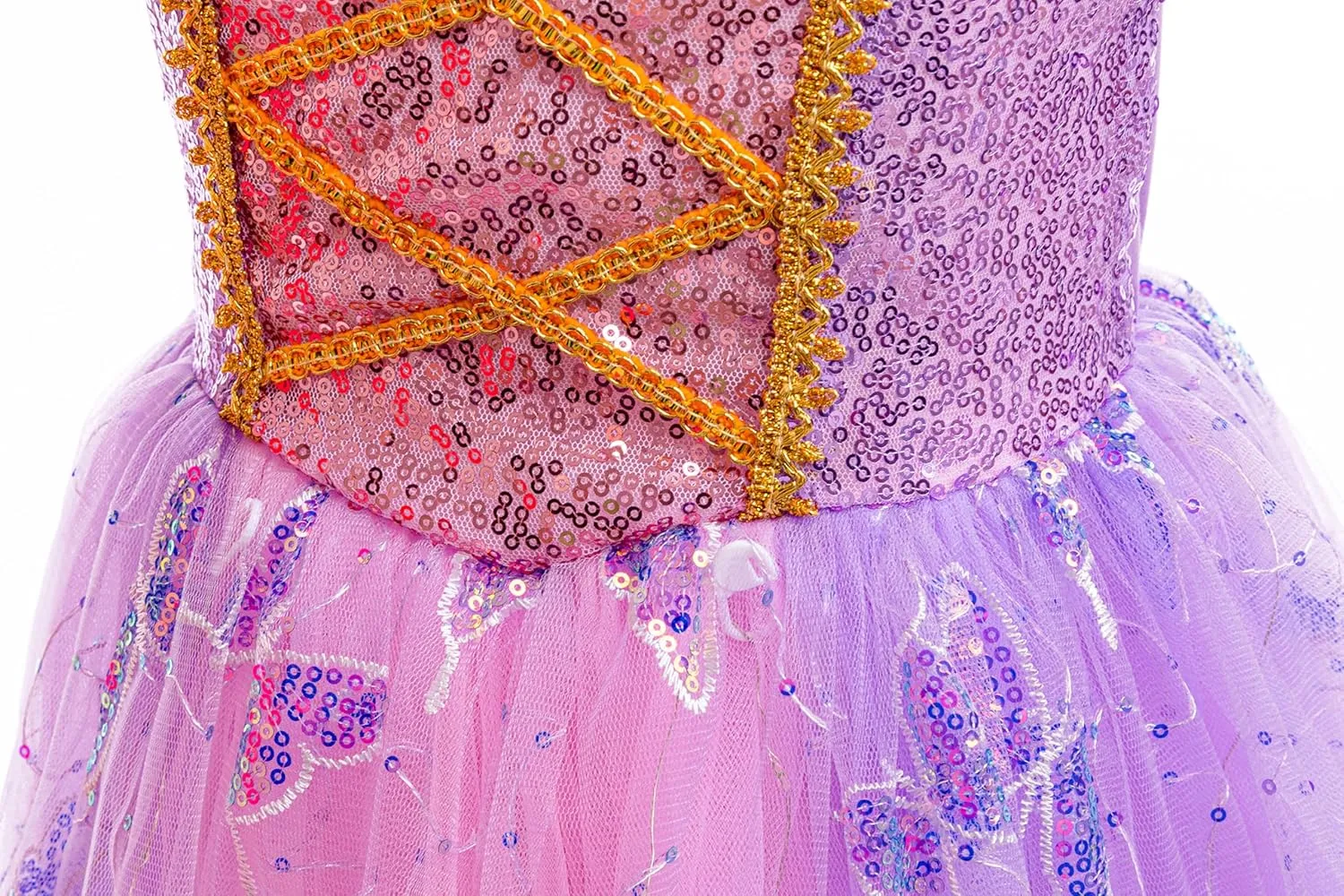Lingway Toys Girls Princess Dress Up Costume, Rapunzel Cosplay Dress, Light Up Girls Halloween Snow Queen Princess Dress