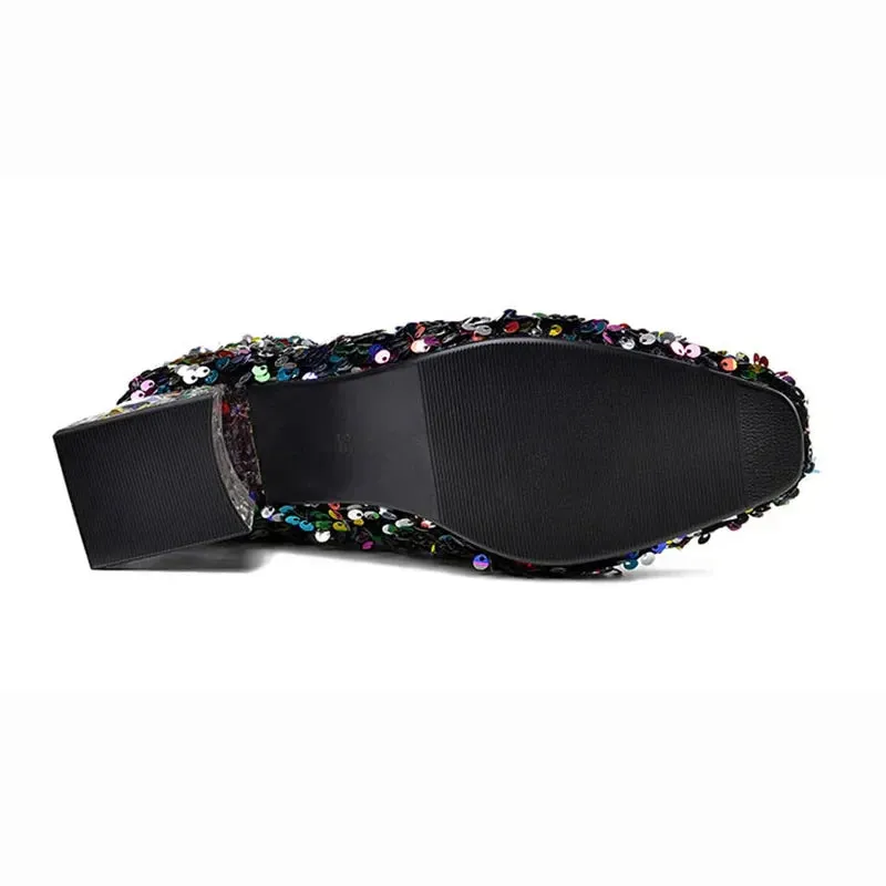 Liosa Colorful Sequin Ankle Boots