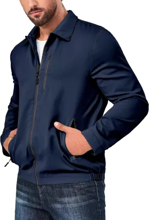 Little Donkey Andy Men's Lightweight Windbreaker Casual Jacket Spring Fall Softshell Outwear for Hiking Travel