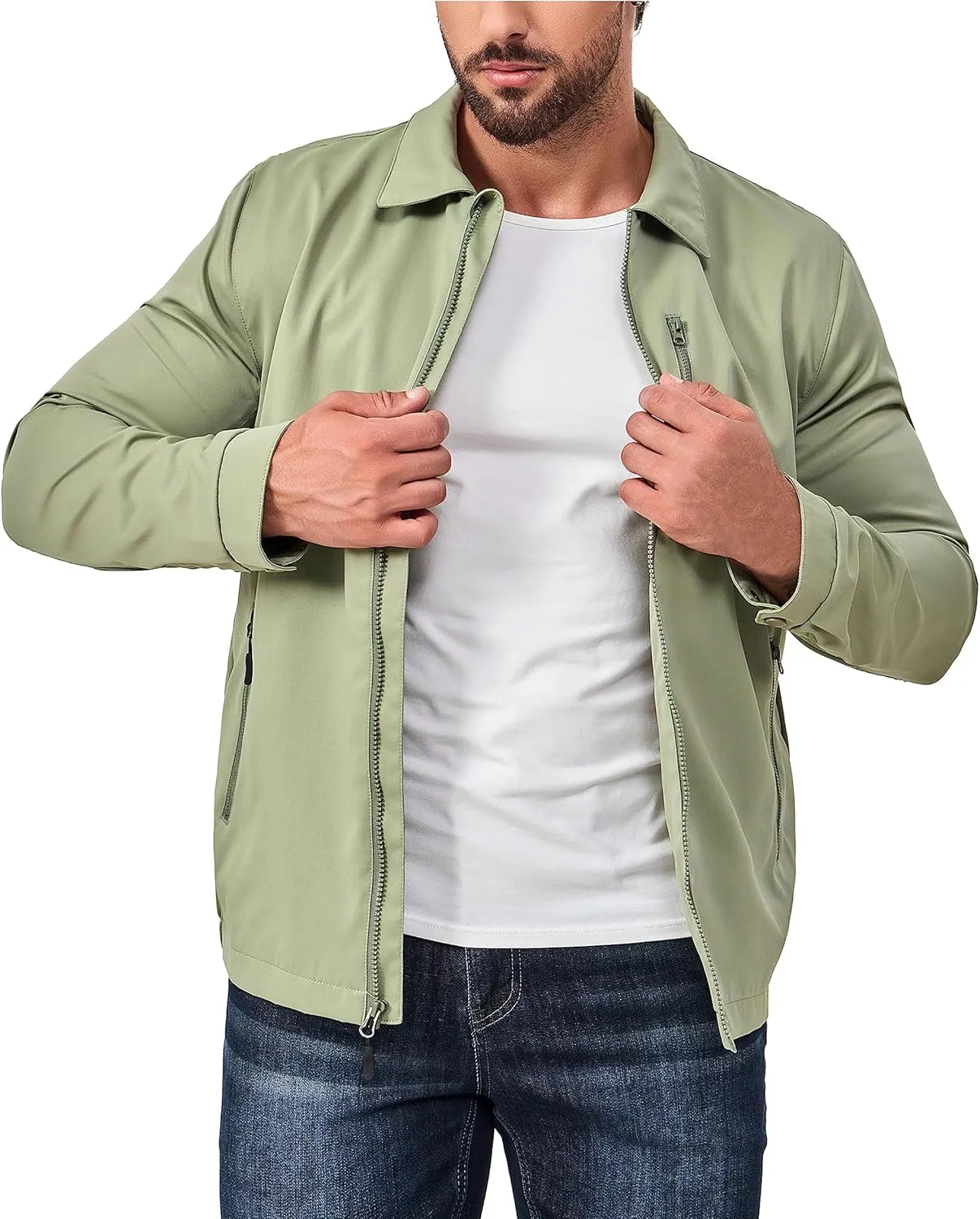 Little Donkey Andy Men's Lightweight Windbreaker Casual Jacket Spring Fall Softshell Outwear for Hiking Travel