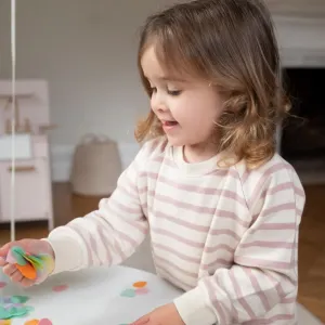 Little Prince & Sister - Stripe sweatshirt, dusky pink