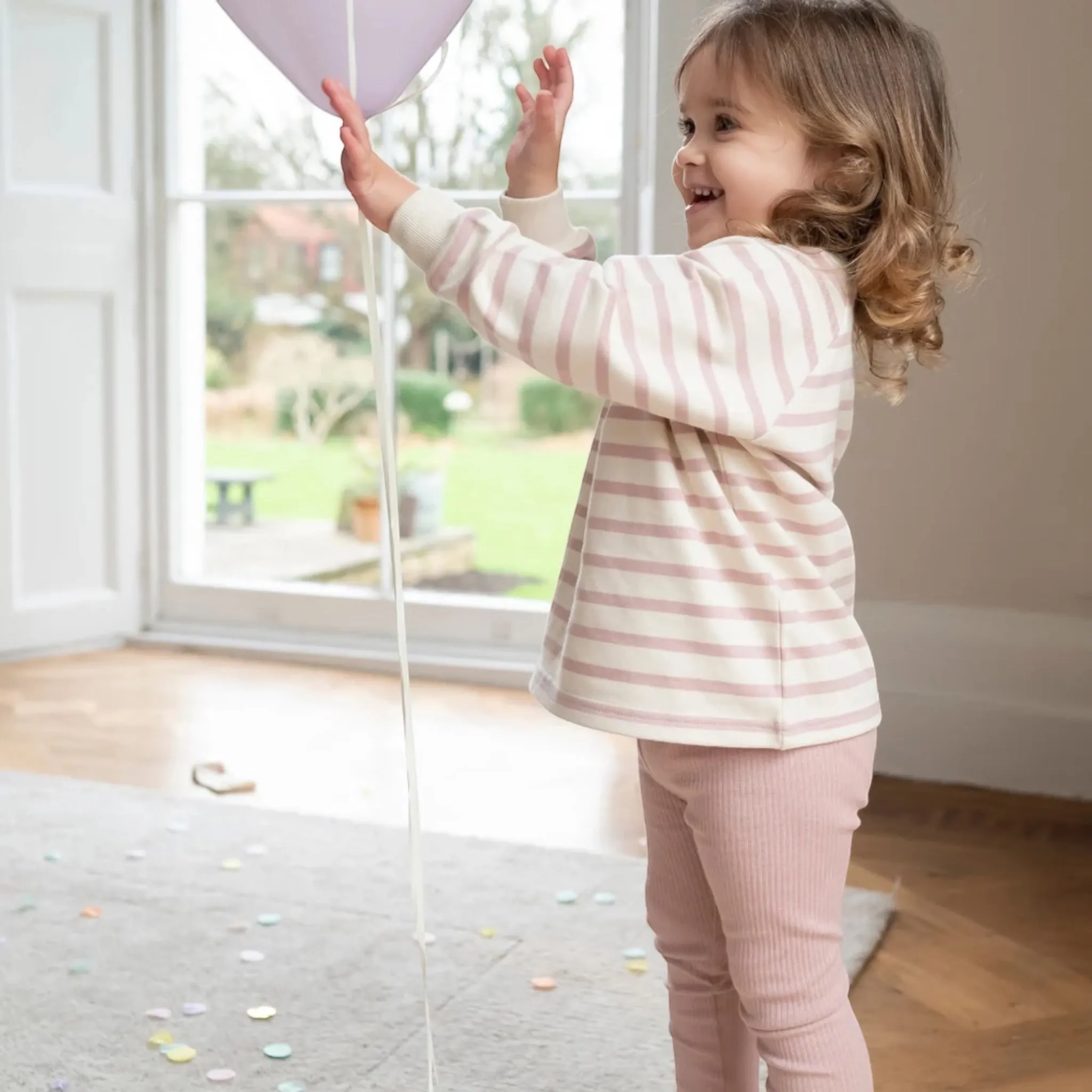 Little Prince & Sister - Stripe sweatshirt, dusky pink
