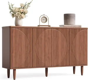 LITTLE TREE 59-Inch Buffet Cabinet Sideboard with Storage, Modern Sideboard Buffet Table with Doors for Living Room, Dining Room (Walnut)