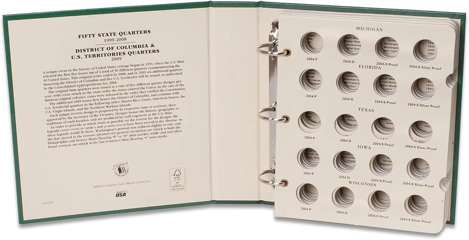 Littleton Coin Company 2004-2009 PDS 50 State and D.C. & U.S. Territories Quarter Album, Volume 2