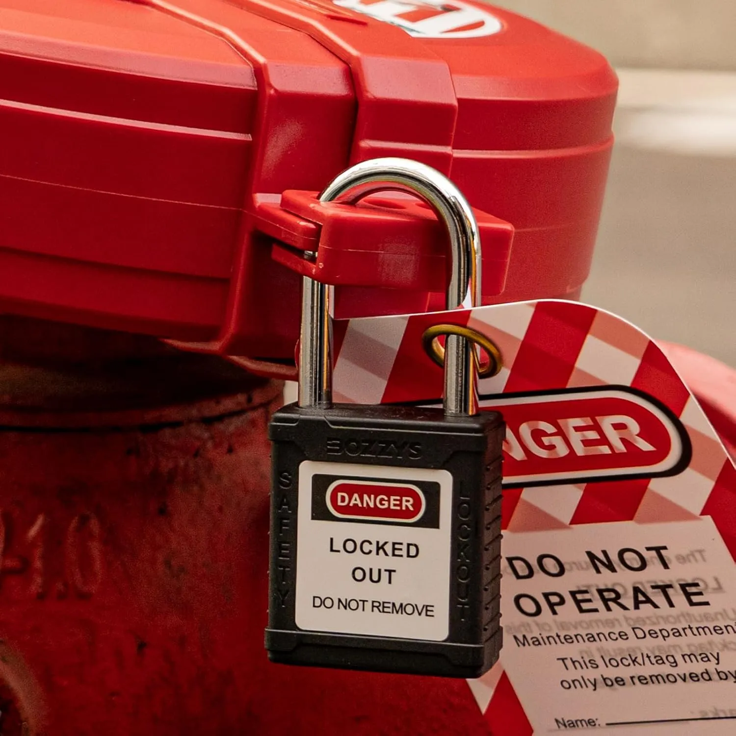 Lockout Tagout Padlocks - 6 Same Keys Safety Padlock, Keyed Alike, Black LOTO Locks for Industrial Kit (BD-GT05KA-6PCS 6 Keys)