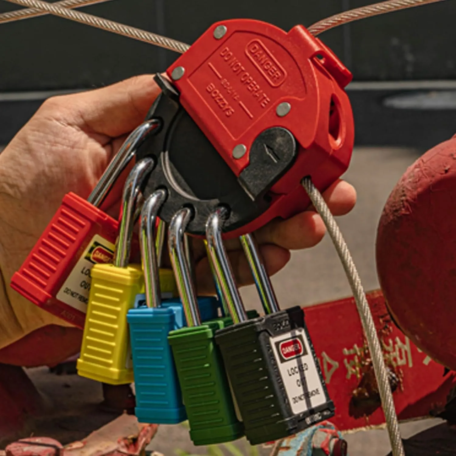 Lockout Tagout Padlocks - 6 Same Keys Safety Padlock, Keyed Alike, Black LOTO Locks for Industrial Kit (BD-GT05KA-6PCS 6 Keys)