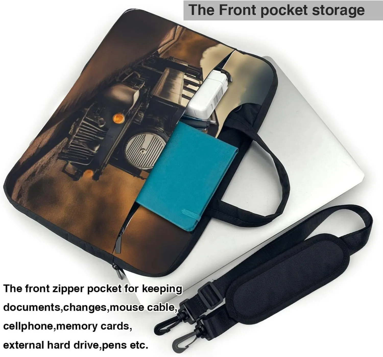 locomotive Print Laptop Case and Computer Bag - Versatile Laptop Bag for Men Laptop Shoulder Bag
