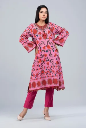 Long-Length Smart Fit Printed Lawn Kurta - One Piece
