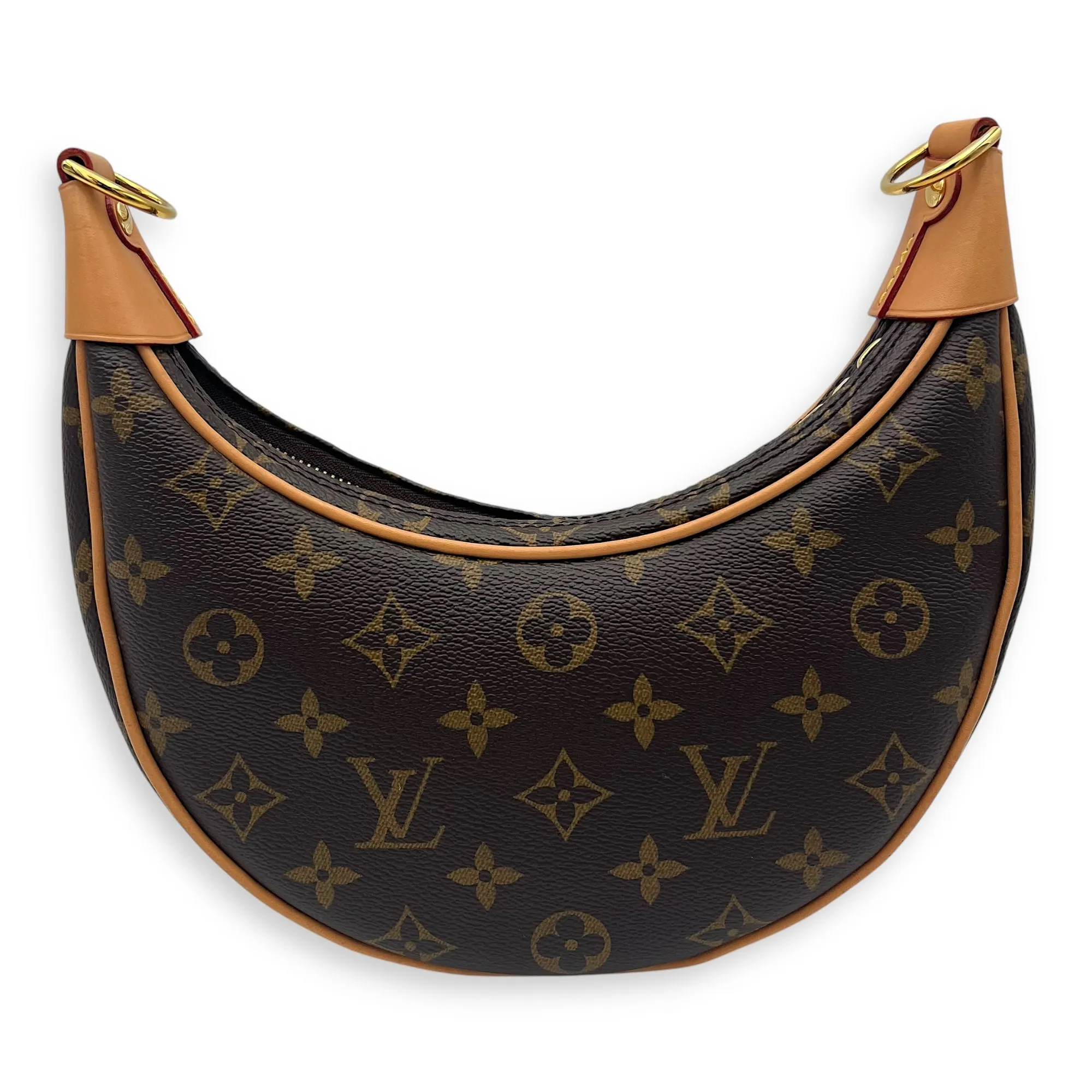 Loop Shoulder Bag Brown in Monogram Coated Canvas, Gold hardware