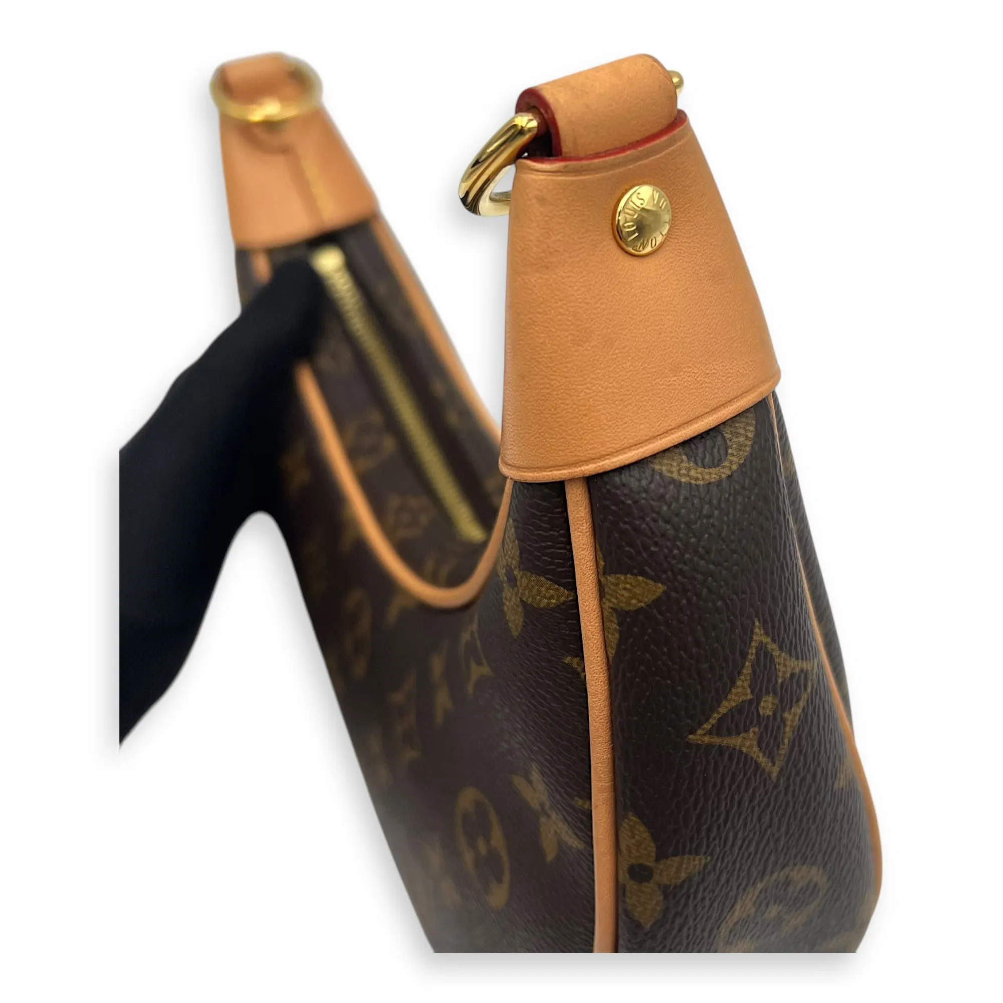 Loop Shoulder Bag Brown in Monogram Coated Canvas, Gold hardware