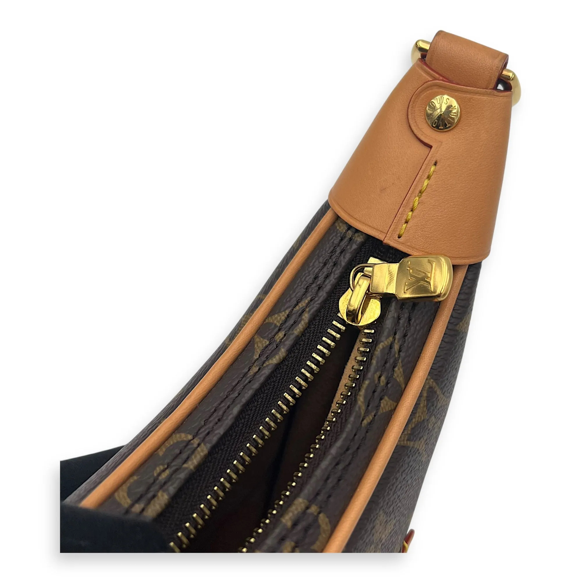 Loop Shoulder Bag Brown in Monogram Coated Canvas, Gold hardware