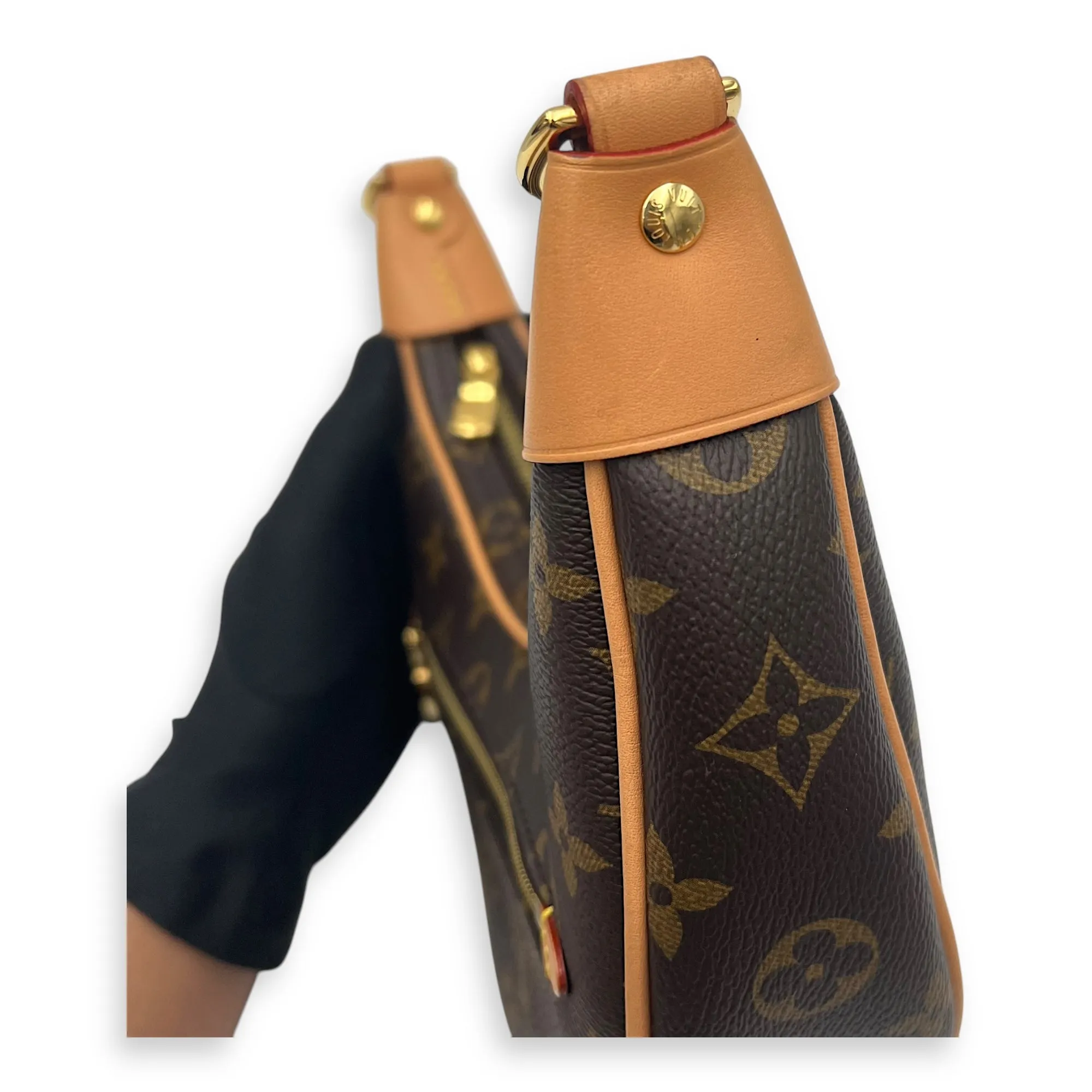 Loop Shoulder Bag Brown in Monogram Coated Canvas, Gold hardware