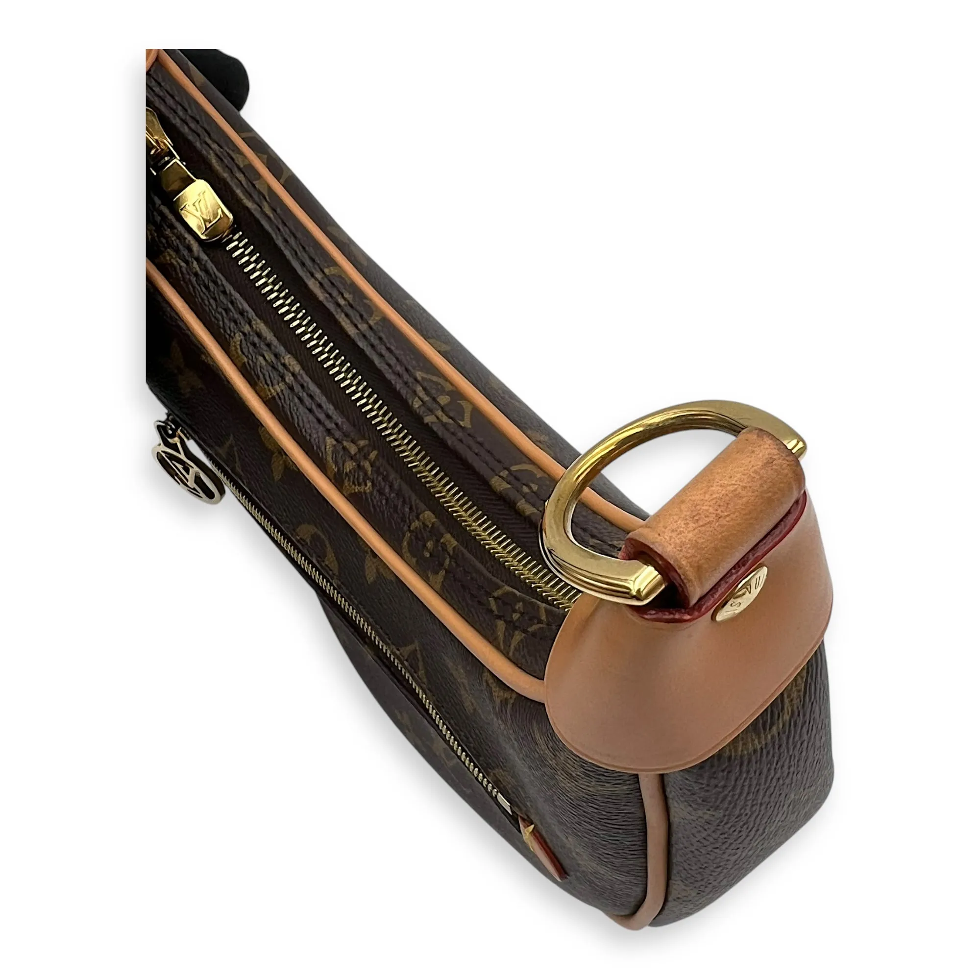 Loop Shoulder Bag Brown in Monogram Coated Canvas, Gold hardware